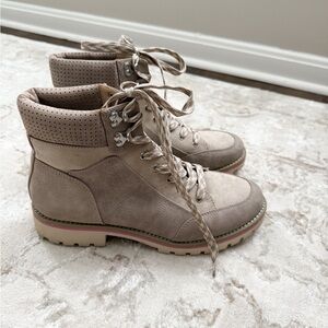 Sole Society Taupe Lace Up Boots